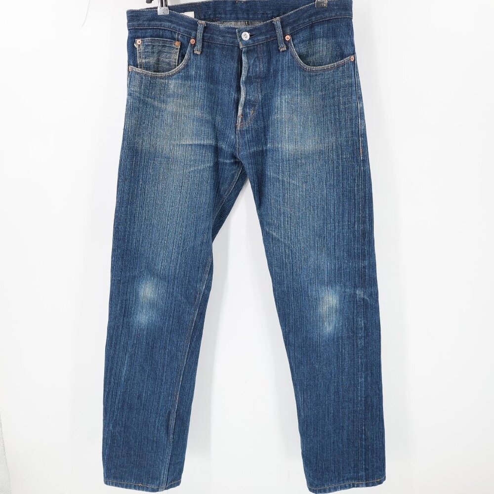Naked & Famous Jeans Mens 33 Tennen AI Weird Guy Indigo Slub Selvedge Denim